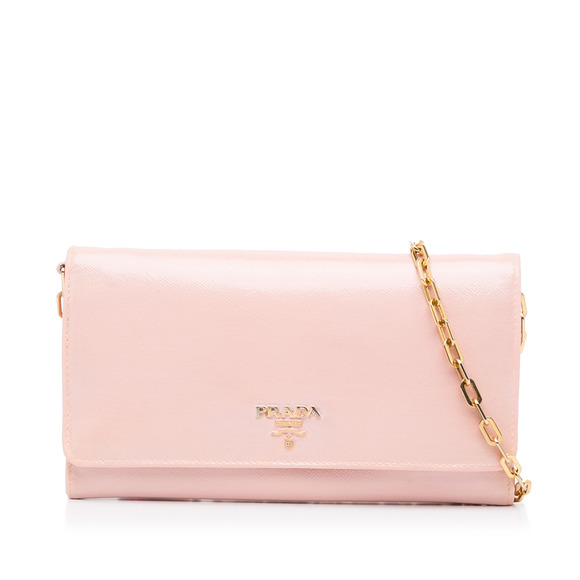 Prada 'Saffiano Vernice' Wallet On Chain